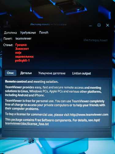 TW neuspesna instalacija